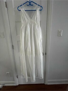 Wishlist White Maxi Dress with Lace Trim